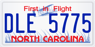 NC license plate DLE5775