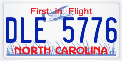 NC license plate DLE5776