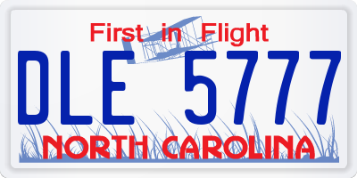 NC license plate DLE5777