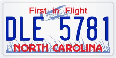 NC license plate DLE5781