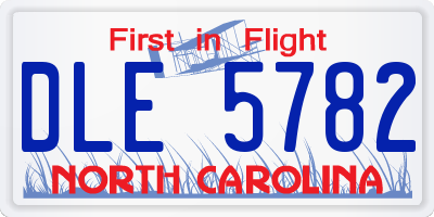 NC license plate DLE5782