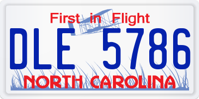 NC license plate DLE5786