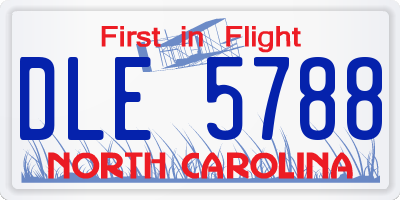 NC license plate DLE5788