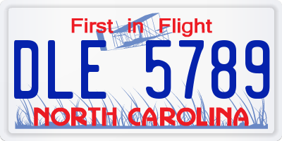 NC license plate DLE5789