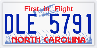 NC license plate DLE5791