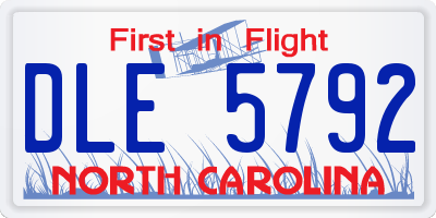NC license plate DLE5792