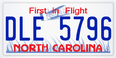 NC license plate DLE5796