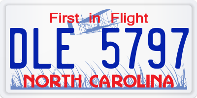 NC license plate DLE5797