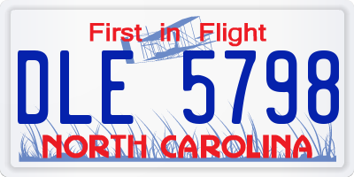 NC license plate DLE5798