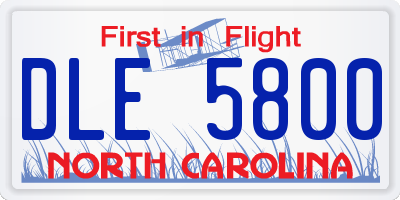 NC license plate DLE5800