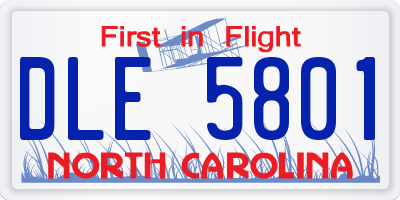 NC license plate DLE5801