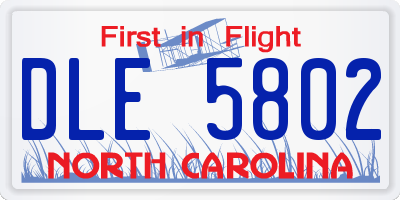 NC license plate DLE5802