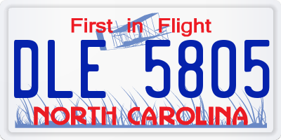 NC license plate DLE5805
