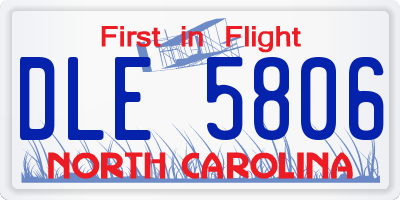 NC license plate DLE5806