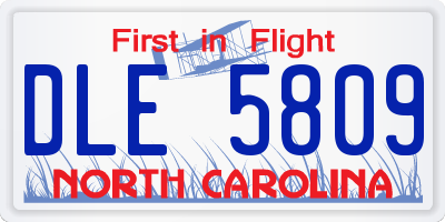 NC license plate DLE5809