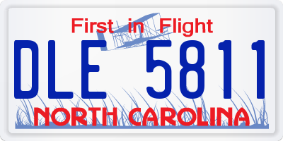 NC license plate DLE5811