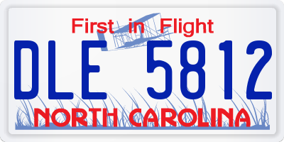 NC license plate DLE5812