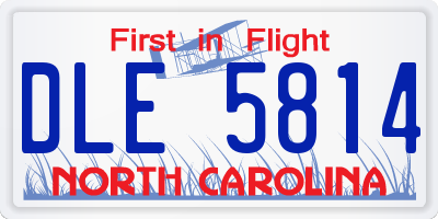 NC license plate DLE5814