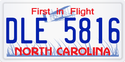 NC license plate DLE5816