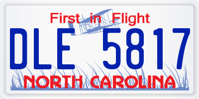 NC license plate DLE5817