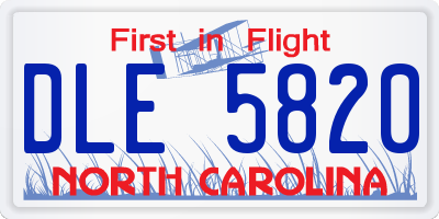 NC license plate DLE5820