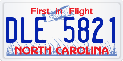 NC license plate DLE5821