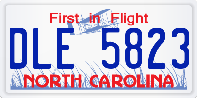 NC license plate DLE5823