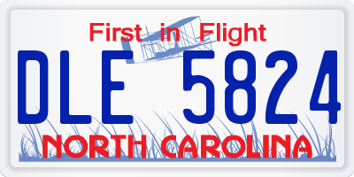 NC license plate DLE5824