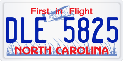 NC license plate DLE5825
