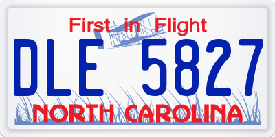 NC license plate DLE5827