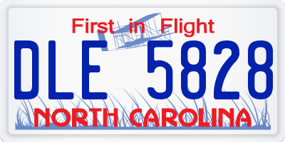 NC license plate DLE5828