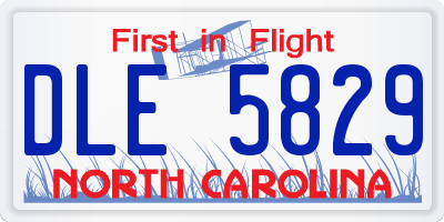 NC license plate DLE5829