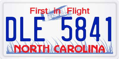 NC license plate DLE5841