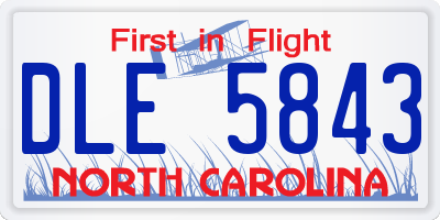 NC license plate DLE5843