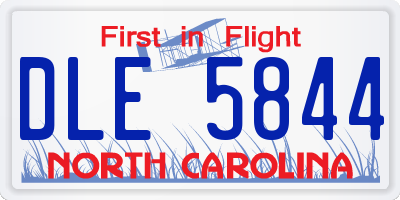 NC license plate DLE5844