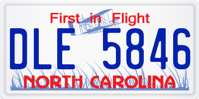 NC license plate DLE5846