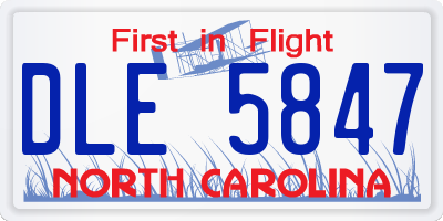 NC license plate DLE5847