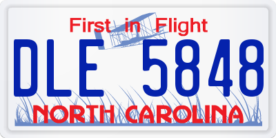 NC license plate DLE5848