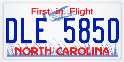NC license plate DLE5850