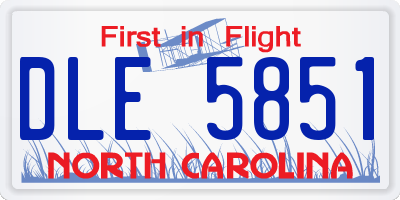 NC license plate DLE5851