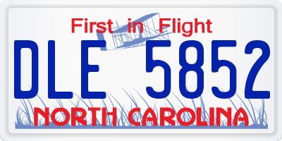 NC license plate DLE5852