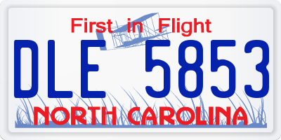 NC license plate DLE5853