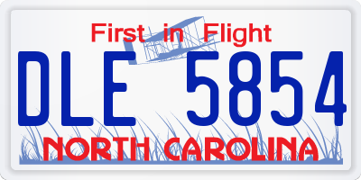 NC license plate DLE5854
