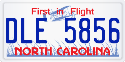 NC license plate DLE5856