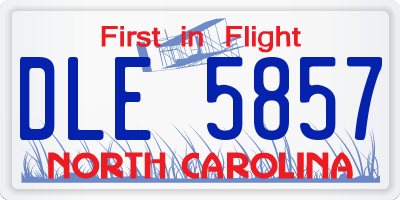 NC license plate DLE5857