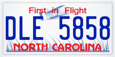 NC license plate DLE5858