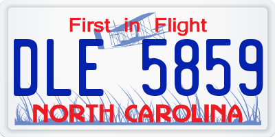 NC license plate DLE5859