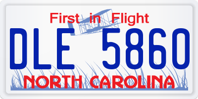 NC license plate DLE5860