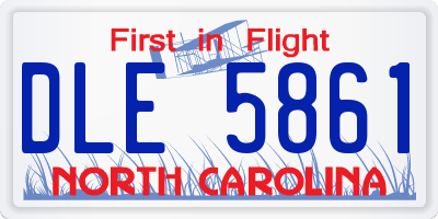 NC license plate DLE5861