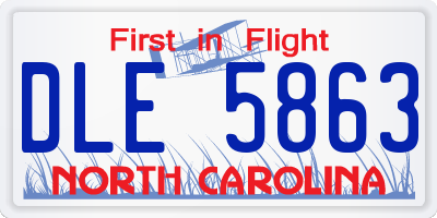 NC license plate DLE5863